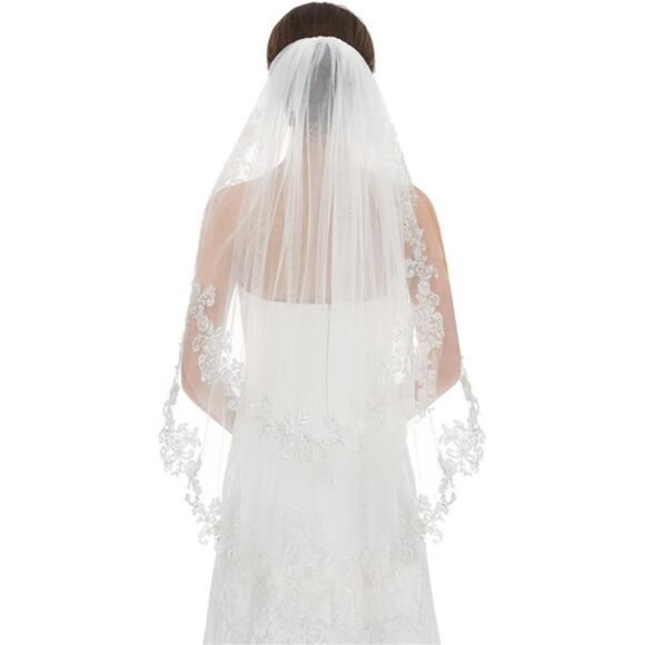 EllieHouse Women\'s Short 2 Tier Wedding Bridal Veil With Comb L24 main image 7